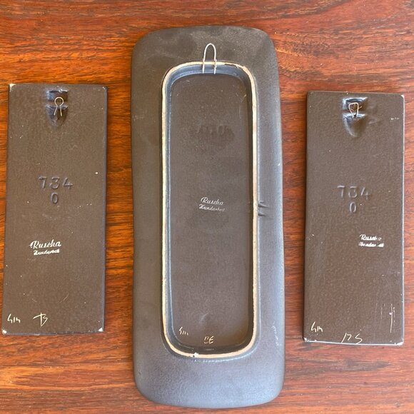 Mid Century West Germany Ruscha Set of 3 Ceramic Wall Plates - Rare c1960s - Picture 2 of 4